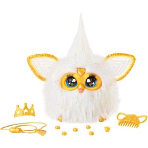 imageFurby Gold Glam Interactive Plush Toys for 6 Year Old Girls ampamp Boys ampamp Up Voice Activated Animatronic Speaks English ampamp Furbish White Amazon Exclusive