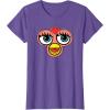 imageFurby Classic Toy Big Sassy Face Portrait TShirtPurple Heather