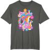 imageFurby Groovy Vintage 70s Rainbow Floral Waves Poster TShirtAsphalt Grey