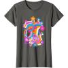 imageFurby Groovy Vintage 70s Rainbow Floral Waves Poster TShirtAsphalt Grey