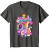 imageFurby Groovy Vintage 70s Rainbow Floral Waves Poster TShirtAsphalt Grey
