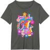 imageFurby Groovy Vintage 70s Rainbow Floral Waves Poster TShirtAsphalt Grey