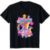 imageFurby Groovy Vintage 70s Rainbow Floral Waves Poster TShirtBlack