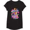 imageFurby Groovy Vintage 70s Rainbow Floral Waves Poster TShirtBlack