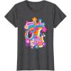 imageFurby Groovy Vintage 70s Rainbow Floral Waves Poster TShirtDark Heather Grey