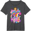imageFurby Groovy Vintage 70s Rainbow Floral Waves Poster TShirtDark Heather Grey