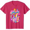 imageFurby Groovy Vintage 70s Rainbow Floral Waves Poster TShirtRed Heather