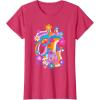 imageFurby Groovy Vintage 70s Rainbow Floral Waves Poster TShirtRed Heather