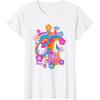 imageFurby Groovy Vintage 70s Rainbow Floral Waves Poster TShirtWhite