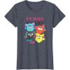 imageFurby Vintage Neon Gradient Since 1998 Heart Portraits TShirtHeather Blue