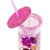 imageSilver Buffalo Furby Pastel Iridescent Plastic Tall Cold Cup with Lid and Straw 20 OuncesBratz with Rhinestones Lid