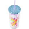 imageSilver Buffalo Furby Pastel Iridescent Plastic Tall Cold Cup with Lid and Straw 20 OuncesCare Bears with Rhinestones Lid