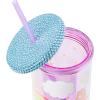 imageSilver Buffalo Furby Pastel Iridescent Plastic Tall Cold Cup with Lid and Straw 20 OuncesCare Bears with Rhinestones Lid