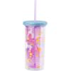 imageSilver Buffalo Furby Pastel Iridescent Plastic Tall Cold Cup with Lid and Straw 20 OuncesCare Bears with Rhinestones Lid