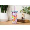 imageSilver Buffalo Furby Pastel Iridescent Plastic Tall Cold Cup with Lid and Straw 20 OuncesCare Bears with Rhinestones Lid