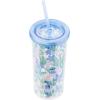 imageSilver Buffalo Furby Pastel Iridescent Plastic Tall Cold Cup with Lid and Straw 20 OuncesLilo and Stitch Floral and Leaves