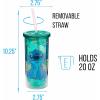 imageSilver Buffalo Furby Pastel Iridescent Plastic Tall Cold Cup with Lid and Straw 20 OuncesLilo and Stitch Sitting Tropical