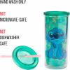 imageSilver Buffalo Furby Pastel Iridescent Plastic Tall Cold Cup with Lid and Straw 20 OuncesLilo and Stitch Sitting Tropical