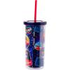 imageSilver Buffalo Furby Pastel Iridescent Plastic Tall Cold Cup with Lid and Straw 20 OuncesPeanuts Snoopy Space