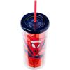 imageSilver Buffalo Furby Pastel Iridescent Plastic Tall Cold Cup with Lid and Straw 20 OuncesSpiderMan in Santa Hat