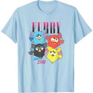 imageFurby Vintage Neon Gradient Since 1998 Heart Portraits TShirtBaby Blue