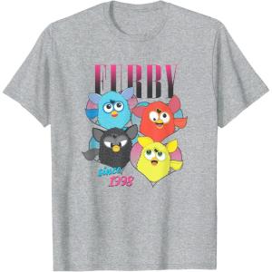 imageFurby Vintage Neon Gradient Since 1998 Heart Portraits TShirtHeather Grey