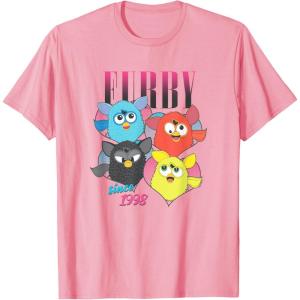 imageFurby Vintage Neon Gradient Since 1998 Heart Portraits TShirtPink