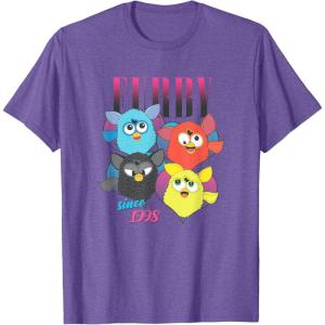 imageFurby Vintage Neon Gradient Since 1998 Heart Portraits TShirtPurple Heather