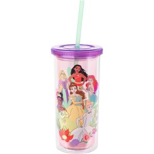 imageSilver Buffalo Furby Pastel Iridescent Plastic Tall Cold Cup with Lid and Straw 20 OuncesDisney Princess