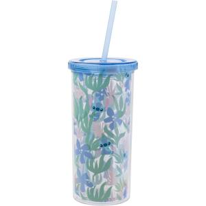 imageSilver Buffalo Furby Pastel Iridescent Plastic Tall Cold Cup with Lid and Straw 20 OuncesLilo and Stitch Floral and Leaves
