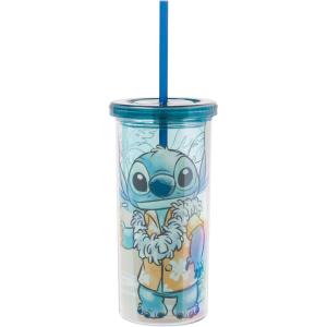 imageSilver Buffalo Furby Pastel Iridescent Plastic Tall Cold Cup with Lid and Straw 20 OuncesLilo and Stitch in Hawaiian Shirt