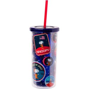 imageSilver Buffalo Furby Pastel Iridescent Plastic Tall Cold Cup with Lid and Straw 20 OuncesPeanuts Snoopy Space