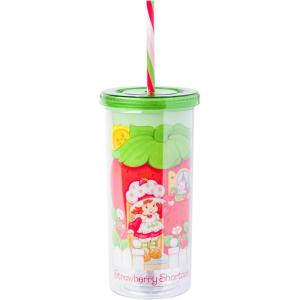 imageSilver Buffalo Furby Pastel Iridescent Plastic Tall Cold Cup with Lid and Straw 20 OuncesStrawberry Shortcake Strawberry House