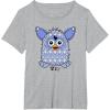imageFurby Boom Classic Toy Blue Shapes Pattern Portrait TShirtHeather Grey