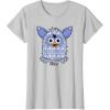imageFurby Boom Classic Toy Blue Shapes Pattern Portrait TShirtSilver Grey