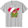 imageFurby Christmas Santa Hat Portrait TShirtSilver Grey