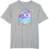 imageFurby Classic Toy Tie Dye Pattern Vintage Smiling Portrait TShirtHeather Grey