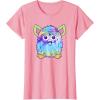 imageFurby Classic Toy Tie Dye Pattern Vintage Smiling Portrait TShirtPink