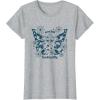imageFurby Cute Social Butterfly Floral Big Chest Logo TShirtHeather Grey