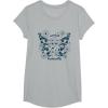 imageFurby Cute Social Butterfly Floral Big Chest Logo TShirtHeather Grey