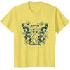 imageFurby Cute Social Butterfly Floral Big Chest Logo TShirtLemon Yellow