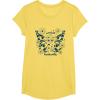 imageFurby Cute Social Butterfly Floral Big Chest Logo TShirtLemon Yellow