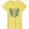 imageFurby Cute Social Butterfly Floral Big Chest Logo TShirtLemon Yellow
