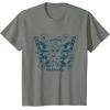 imageFurby Cute Social Butterfly Floral Big Chest Logo TShirtOlive Heather