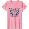 imageFurby Cute Social Butterfly Floral Big Chest Logo TShirtPink