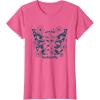 imageFurby Cute Social Butterfly Floral Big Chest Logo TShirtPink Heather
