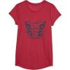 imageFurby Cute Social Butterfly Floral Big Chest Logo TShirtRed Heather