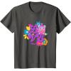imageFurby Groovy Vintage Love 70s Rainbow Floral Purple Logo TShirtAsphalt Grey