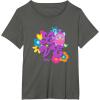 imageFurby Groovy Vintage Love 70s Rainbow Floral Purple Logo TShirtAsphalt Grey