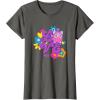 imageFurby Groovy Vintage Love 70s Rainbow Floral Purple Logo TShirtAsphalt Grey
